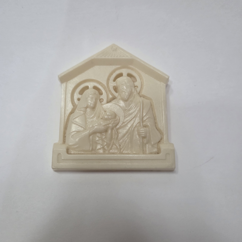 Molded Plastix Vintage Holy Family Wall Plaque -1960s
